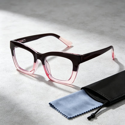 Blue Light Blocking Reading Glasses 3 Pack - Anti Blue Light Computer Readers for Women and Men, Square Spring Hinge Frames with Eyeglass Cloths and Bags, Multiple Magnifications
