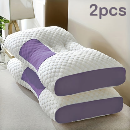 Neck Support Pillows 2 Pack Ultra Soft Premium Bed Pillows with Removable Machine Washable Covers Breathable Fabric for Deep Sleep Bedroom Home Decor Multiple Colors