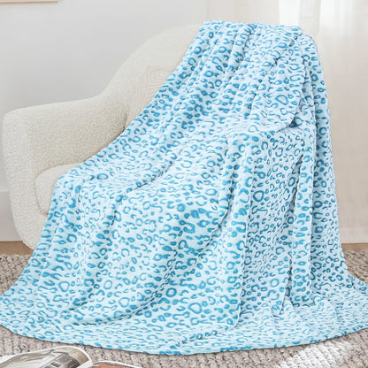 1pc Soft And Fluffy Leopard Print Throw Blanket for Couch, Bed, Sofa, Office, Living Room, Camping - Jacquard Fleece And Flannel Blanket for Cozy