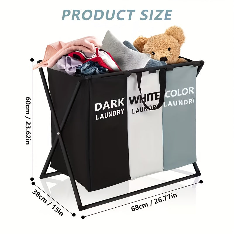 Large Rectangular Laundry Hamper Basket with Handles - Multi-Component Design for Home College Dorm Bathroom And Bedroom - Stylish And Functional Clothes Storage Organizer Laundry Baskets, Laundry Hampers