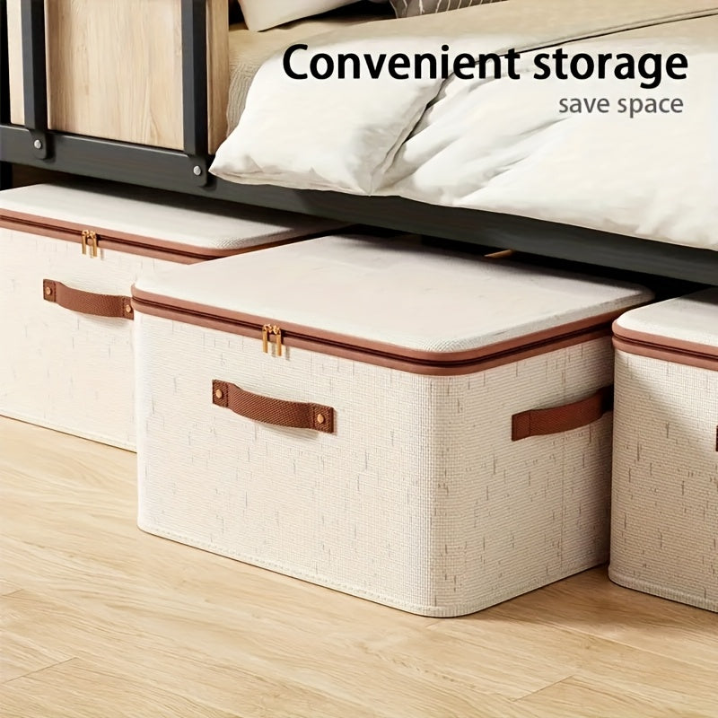 2 Pack Foldable Storage Bins With Lids- Large Capacity, Space Saving Storage Organizer For Clothes, Blankets, Books, Under-Bed Storage