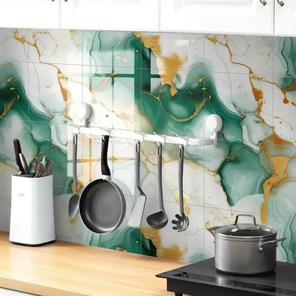 20pcs 11.8-Inch Square Space-Style Tiles, Waterproof PVC Material, Self-Adhesive, Suitable for Bathroom, Kitchen, And Living Room Interior Decorative Panels, Bathroom Tiles