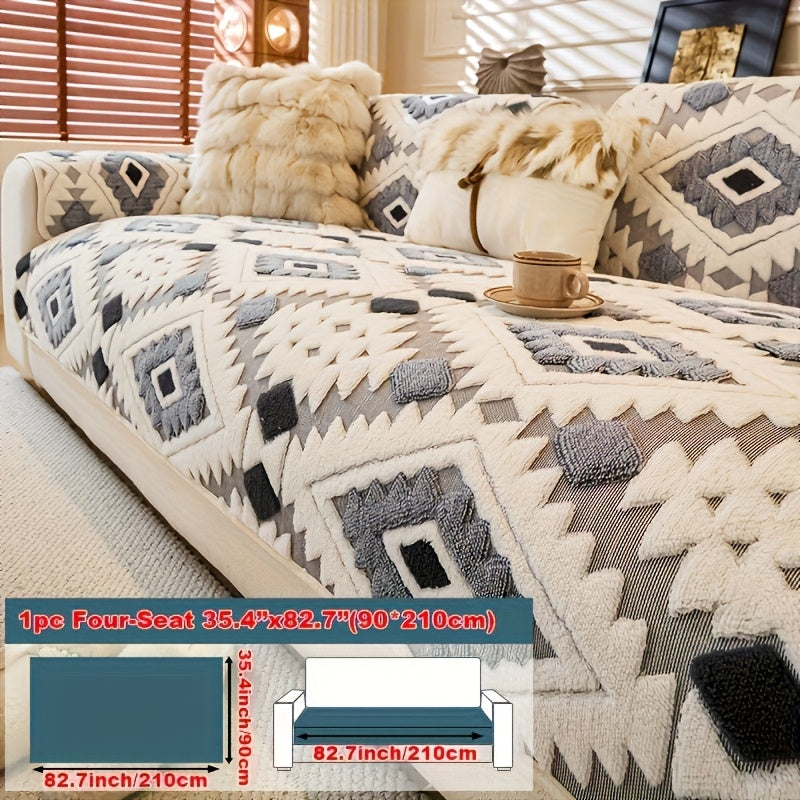 A Single Thick Plush Sofa Made from Pet-Friendly Material, Featuring a Non-Slip Design And Machine-Washable Protective Cover, Ideal for Decorating Homes in Offices, Bedrooms, Living Rooms, And Other Sofa Areas
