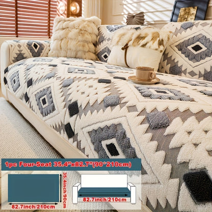 A Single Thick Plush Sofa Made from Pet-Friendly Material, Featuring a Non-Slip Design And Machine-Washable Protective Cover, Ideal for Decorating Homes in Offices, Bedrooms, Living Rooms, And Other Sofa Areas