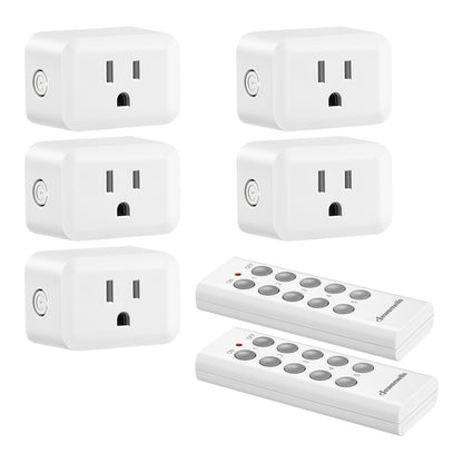 DEWENWILS Wireless Remote Control Outlet, Programmable And Expandable Electrical Outlet Switch, Wireless Remote Light Switch, 100FT Range, 10A