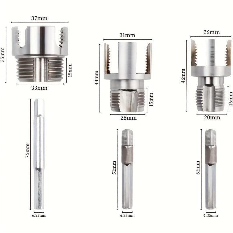 3pcs Heavy Duty Alloy Pipe Threading Tool Set - 1/2", 3/4", 1" Internal/External Threads, Drill-Compatible Pvc/Plastic Pipe Threading Tools, Suitable for And Professional Pipe Installation (Compatible with PVC, PPR, MPP Pipes)