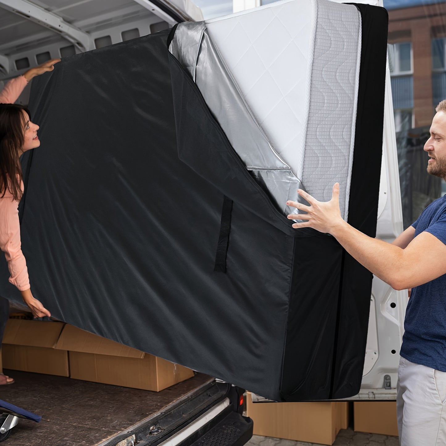 Mattress Bags For Moving, Heavy Duty Mattress Moving Bag For Transporting Mattresses, Reusable Mattress Protector Cover For Storage With Handles And Zipper, Ideal Moving Supplies