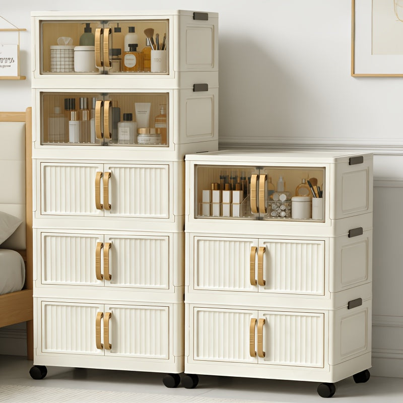 Multi-Functional Foldable Storage Cabinet, with 5-Tier/3-Tier Large Capacity, Space-Saving, Suitable for Entrance, Corridor, Bedroom And Living Room