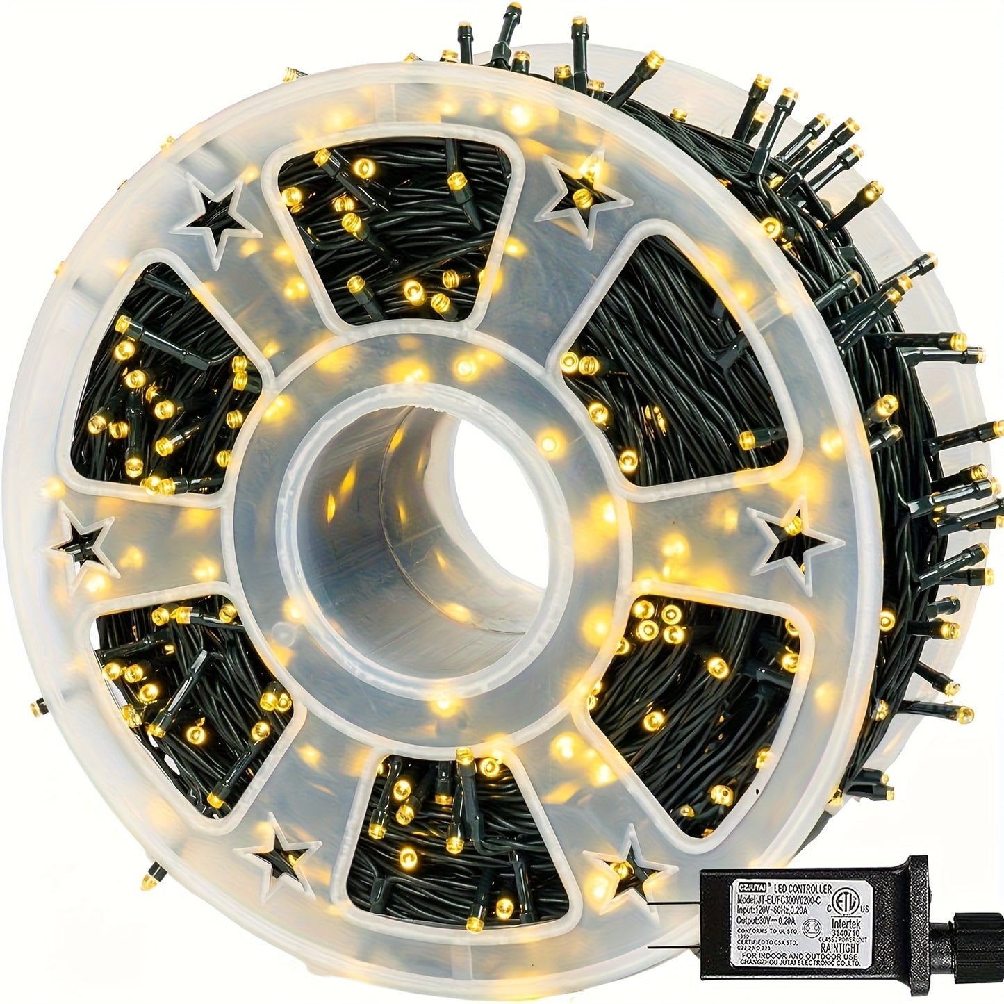 500 LED Christmas Lights, 170 Feet, 8 Lighting Modes with Memory Plug, Transparent Wire Lights, Suitable for Outdoor Birthday Christmas Party Balcony Decoration (Cool White Light/Warm White Light), Outdoor Lights