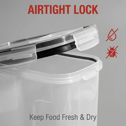 4pcs Extra Large Airtight Food Storage Containers | Bpa-Free Plastic Cereal Container with Pour Spout for Pantry Organization And Canister for Grain, Nuts, Flour And Rice, Kitchen Organizers Additions (4L/ 135Oz) Come with Free Labels & Marker Pen