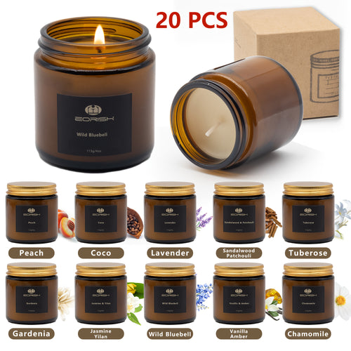 Scented Candles Gift Set 20 Pack – Soy Wax Candles in Ceramic Jars, 10 Aromatherapy Scents, 12-Hour Burn, Perfect Birthday, Mother's Day & Christmas Gift for Women