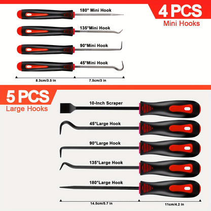 17pcs Hook And Paddle Tool Set, Automotive Trim Removal Kit, Including Fastener Clamps, Rivet Pullers, Magnetic Pickers, Gasket Scrapers, Scratch-free Plastic Prying Tools For Car Maintenance, A Great Choice For Daily Use And Gifting.