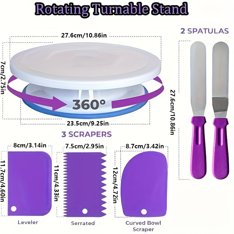 Ultimate 492-pc Cake Decorating Set - Rotating Turntable, Precision Tips, Reusable Piping Bags - Professional Quality For Bakers & Decorators