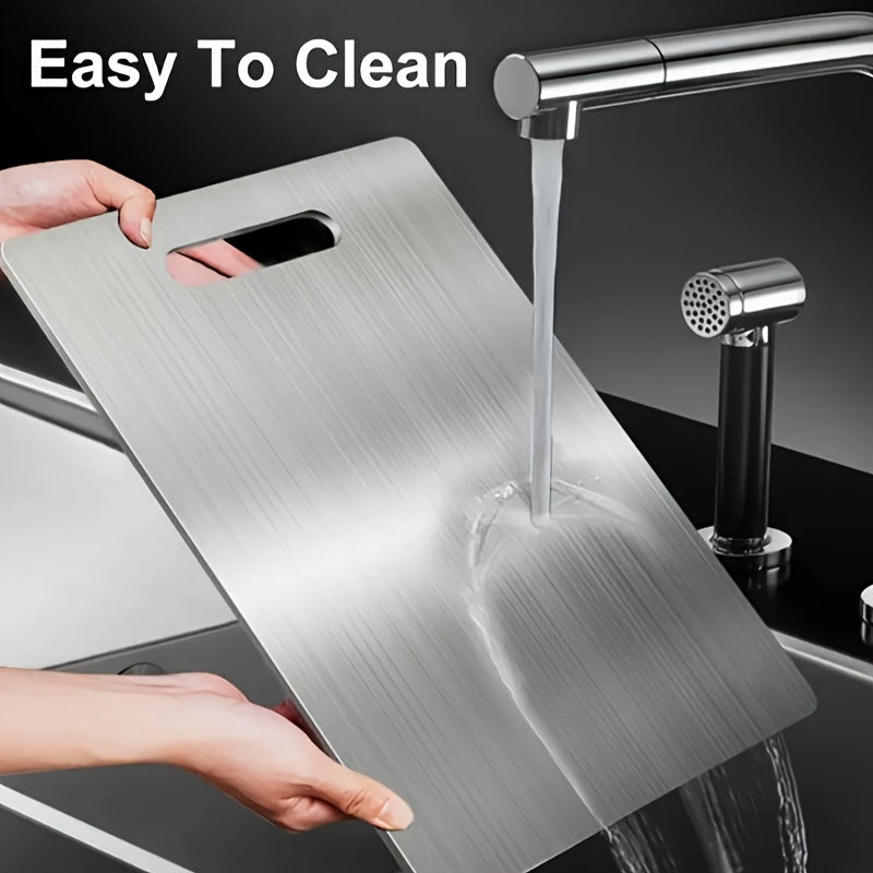 3pcs Premium Stainless Steel Cutting Board Set- Durable, Easy to Clean, Kitchen Ready, Space-Saving, Rust-Resistant, and BPA-Free, Safe for Food Preparation