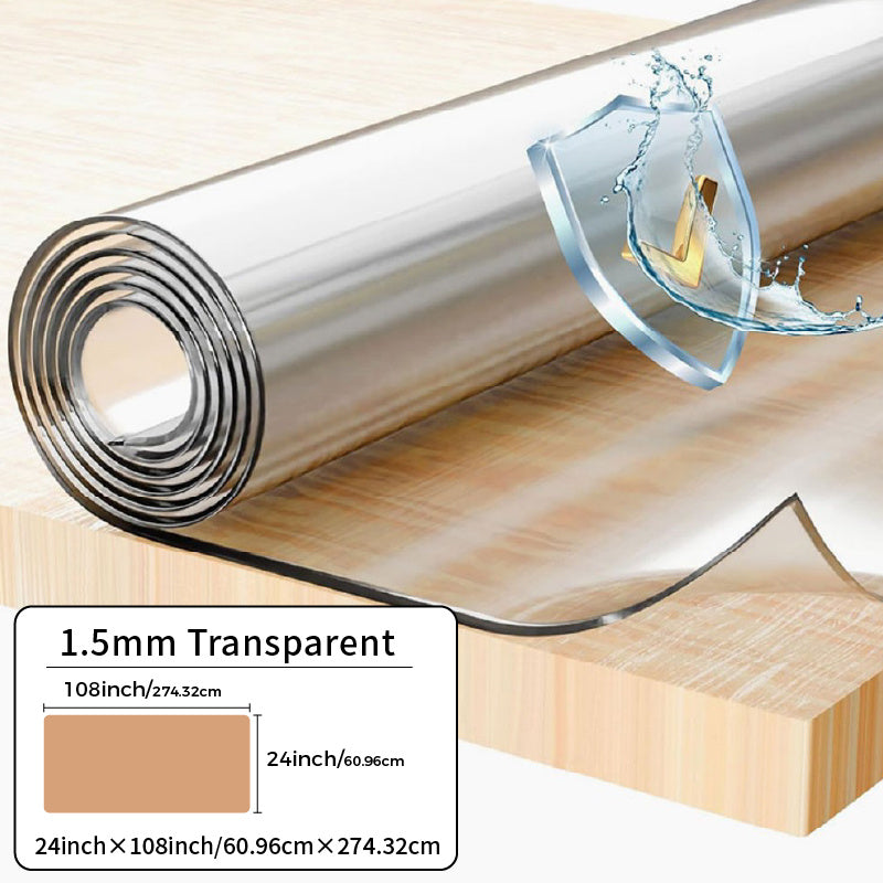 1pc 1.5mm Thick Rectangular Tablecloth, Transparent PVC Table Cover, Heat-resistant High-quality Scratch-resistant Table Cover, Hotel Restaurant and Coffee Table, Home Dining Device, Heat-resistant Cover, Protective Table Mat, High Quality Tablecloth