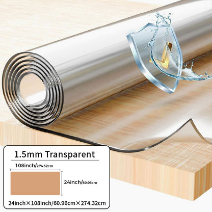 1pc 1.5mm Thick Rectangular Tablecloth, Transparent PVC Table Cover, Heat-resistant High-quality Scratch-resistant Table Cover, Hotel Restaurant and Coffee Table, Home Dining Device, Heat-resistant Cover, Protective Table Mat, High Quality Tablecloth