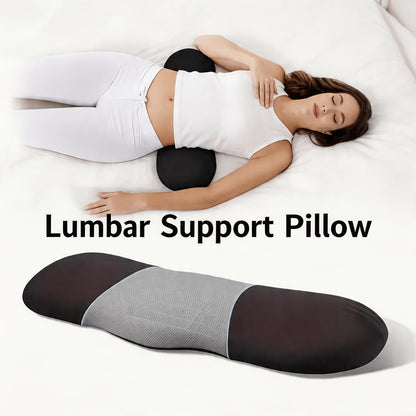 Large Size Lumbar Support Pillow, Ergonomic Reversible Lightweight Lower Back Cushion, Soft Supportive Sleep Waist Pillow with Cooling Breathable Pillowcase, Multi-Use for Bed Sofa Floor