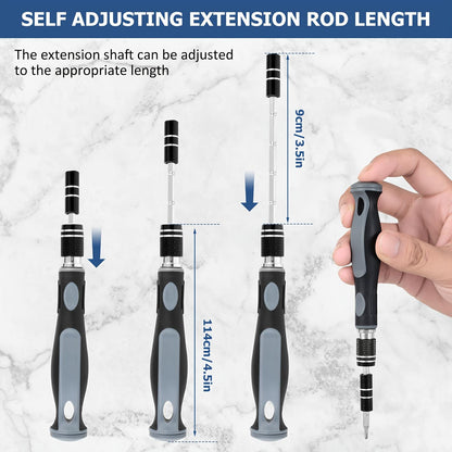 A Set of ALL-IN-ONE Precision Screwdriver Sets, with Magnetic Repair Tool Sets, Anti-Slip Portable Tool Sets, Ergonomic Handles, Suitable for Mobile Phones, Laptops, Watches, Electronic Products, Chrome Vanadium Steel, Spring Cleaning Precision Screwdrive