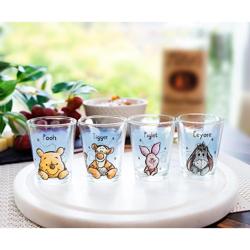 Disney Winnie The Pooh Character Portraits 2-Ounce Mini Shot Glasses | Set of 4