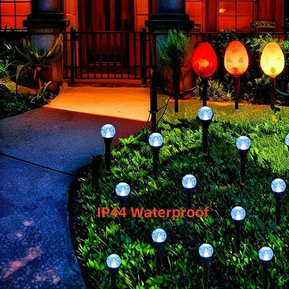 30pcs of bubble-shaped solar LED garden path lights, automatically light up at night, garden lawn landscape path lights(warm white, color), suitable for garden, camping, party, festival, wedding, dance party, birthday and other occasions of c