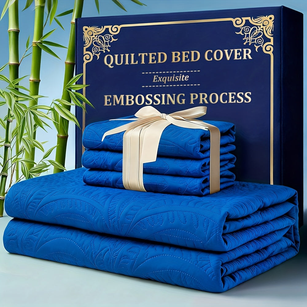 2/3pcs Quilt Set Bedspreads( Include 1 Quilt 1 Or 2 Pillowcases) Lightweight Microfiber Bedspread - Modern Style Coin Pattern Coverlet Soft And Skin-friendly Quilt Anti-allergy And Machine Washable Suitable For School Dormitories