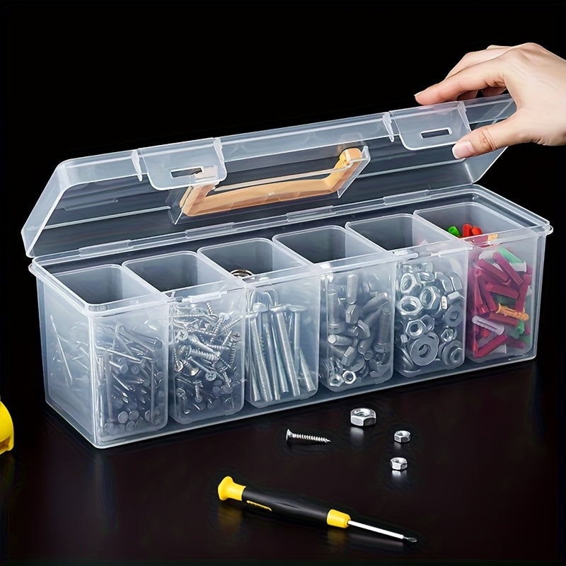 14pcs Tool Organizer Box Set, 12 Small + 2 Large, Portable Transparent Storage Case with Dividers, Handheld Multi-Compartment for Screws, Wrenches, Hardware Parts, Organizer, Home Gadget Box