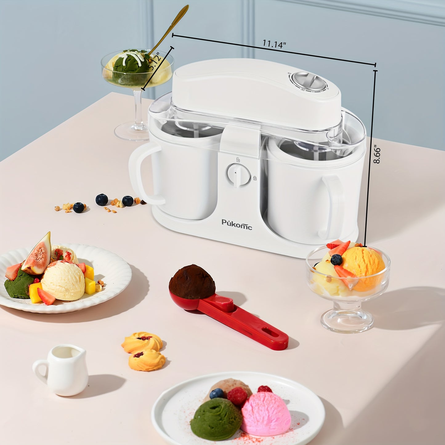 [Perfect Gift Holidays] My Ice Cream Maker 1QT Perfect for Making Homemade Ice Cream, Smoothies And Frozen Yogurt Separate Design for Easy Cleaning Perfect Gift for The Holidays!