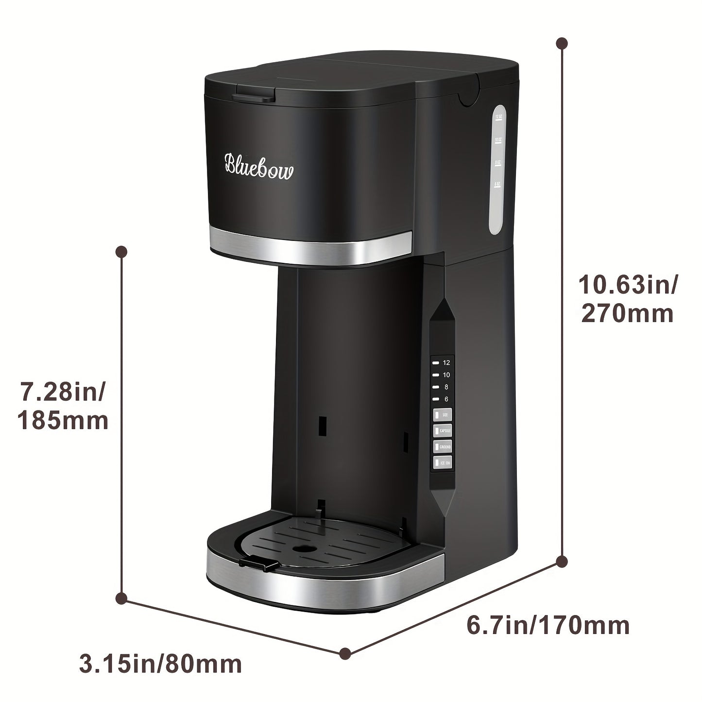 Single Serve Coffee Maker 3-in-1 – Hot & Iced Coffee Machine Compatible with K-Cup Pods, Ground Coffee & Tea, 6-12 oz Brew Sizes, Iced Tea Maker, Compact Countertop Brewer – Black (CM6080/CM6070)
