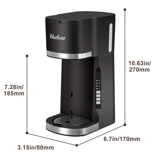 Single Serve Coffee Maker 3-in-1 – Hot & Iced Coffee Machine Compatible with K-Cup Pods, Ground Coffee & Tea, 6-12 oz Brew Sizes, Iced Tea Maker, Compact Countertop Brewer – Black (CM6080/CM6070)