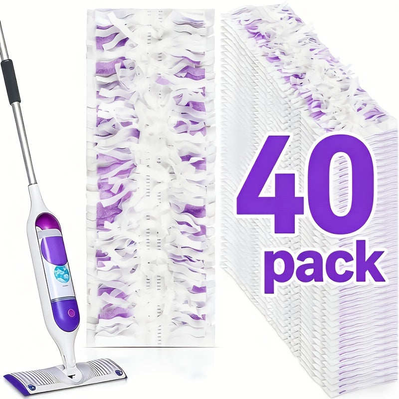 40pcs Disposable Power Mop Pads Replacement for Swifers Power Mop & Wood Mop, Power Mop Refill Pads Disposable for Multi-Surface Floor Cleaning, Thickened Super Absorbent Replacement Pads