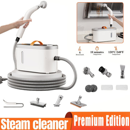 [Portable Steam Cleaner] 2.3Bar Steam Cleaner, 15 Seconds Heating, 750ML Water Reservoir, Portable Steam Cleaner With 9pcs Additions, Household Steam Cleaner For Dirt, Grease, Cement Grout, Tiles, Floors, Car, 1200W
