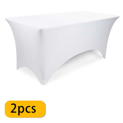 Spandex Tablecloth for 6 ft Rectangle Tables – Elastic Fitted Table Cover for Events, Parties, Weddings & Banquets – Wrinkle-Free Stretch Fabric in Black, White & Red, Indoor & Outdoor Use
