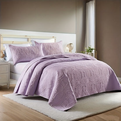 3pcs Bed Quilt Set, Bedding Set Soft Comfortable for Bedroom, Guest Room (1*Bed Quilt + 2*Pillowcases, Without Core)