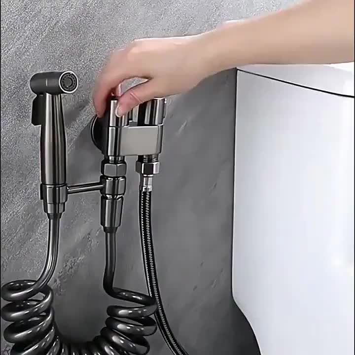 6Pcs Wall Mounted Bidet Sprayer Kit, Handheld Pressure Toilet Sprayer with Hose & Holder, Self-Cleaning Personal Hygiene Sprayer for Bathroom, Pet Shower & Toilet Cleaning