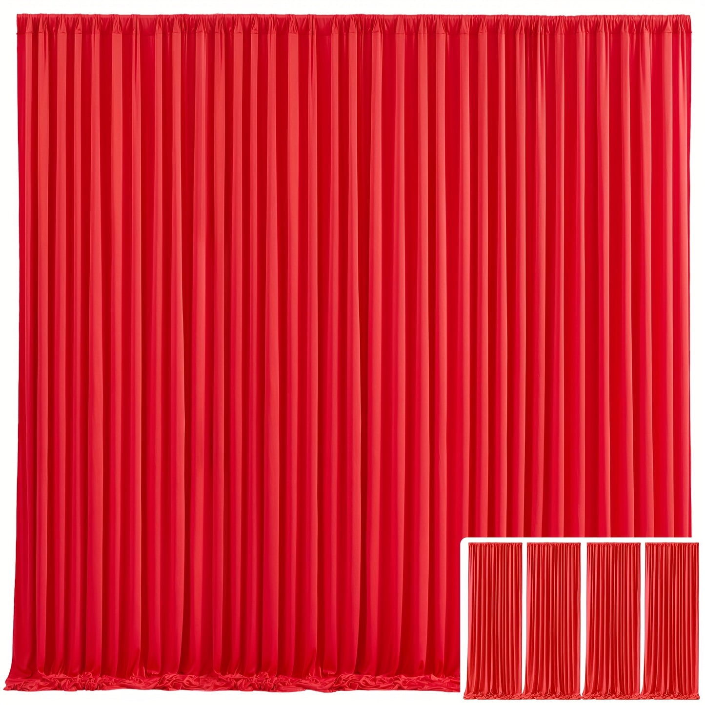 4 Pack 5x10 Feet Elegant Heavyweight Nonwoven Blackout Backdrop Curtain - Durable & Wrinkle-Resistant, Smooth Hanging - For Wedding, Birthday, Baby Shower Party Decor Photography Background