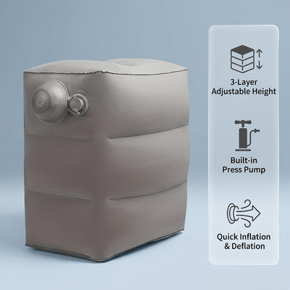 No Blowing Required, Press-to-inflate | Foldable for Easy Storage, Ergonomic Design, Wipeable with A Damp Towel | Thick And Durable Fabric | Suitable for Airplanes, Long-distance Buses, Sedentary Office Work, Outdoor Camping, And Other Occasions.