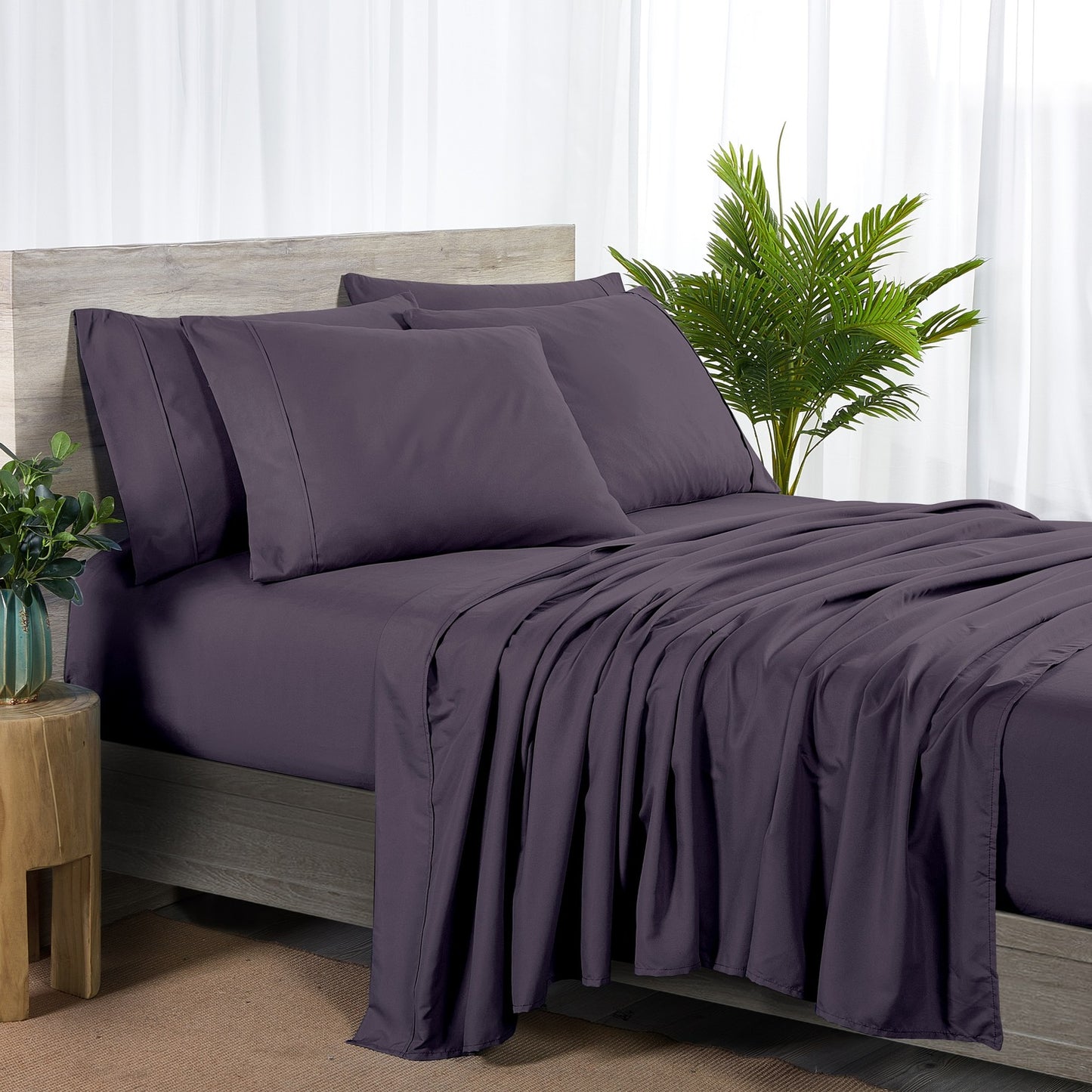 Dan River Bamboo 2000 Thread Count 6-Piece Sheet Set with SnugGrip - Extra Wide Elastic Band on Fitted - Soft, 16 Inch Deep Pocket - Shrink & Wrinkle Resistant