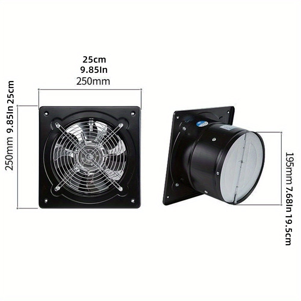Exhaust Fan 8 Inch Wall Mount Ventilation Fan – 40W Pure Copper Motor, Backdraft Damper, Metal Fume Extractor with Switch for Kitchen, Bathroom, Garage, Shop & Smoking Room