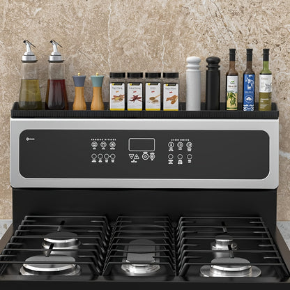 30-Inch Silicone Stove Organizer Rack Equipped with Strong Suction Cups, Heat-Resistant And Safe for Dishwashers, Suitable for Restaurants And Home Kitchens.
