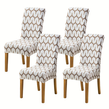 Chair Covers Slipcovers Set Of 4 And 6, Spandex Super Fit Stretch Removable Washable Kitchen Parsons Protector for Dining Room, Hotel, Ceremony