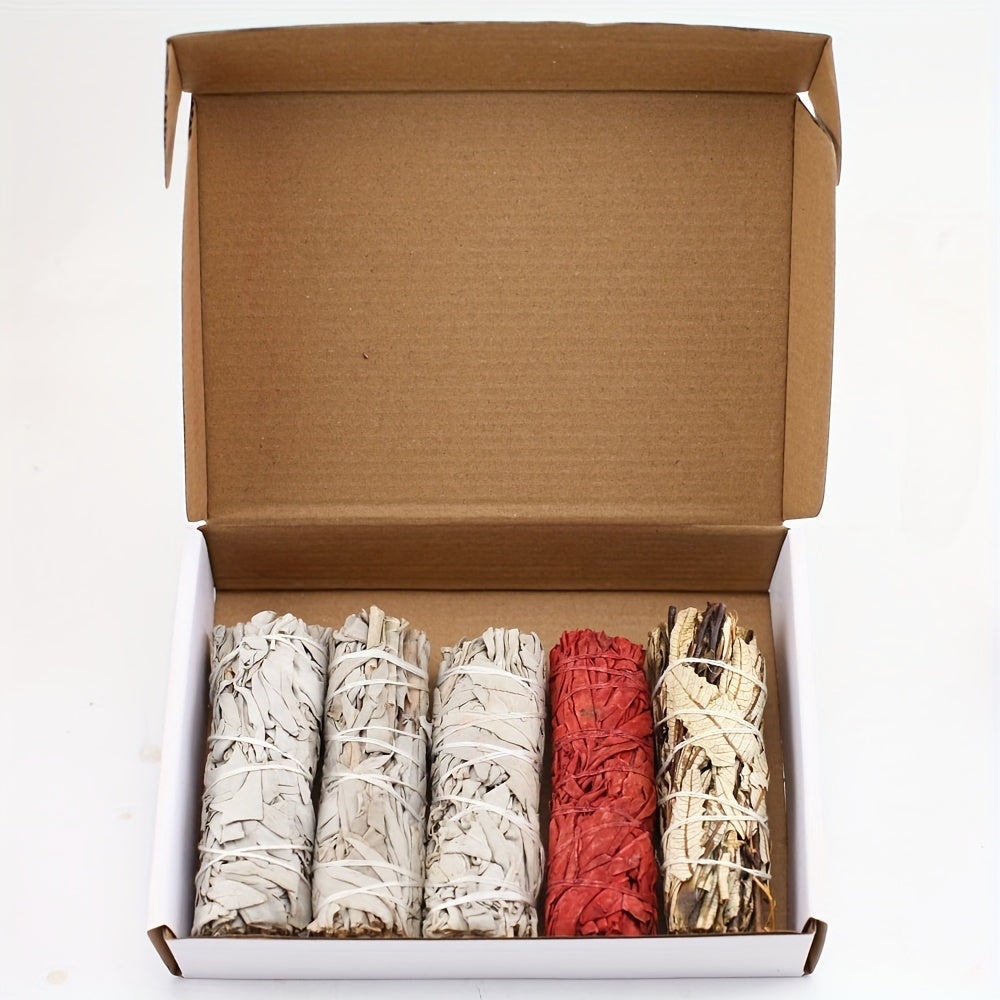 Aromatherapy Incense Sticks Kit – White Sage, Cedarwood, Dragon's Blood, Eucalyptus & Lavender | Spiritual Cleansing Gift Set for Meditation, Yoga, Energy Cleansing, Christmas & Holiday Gifting