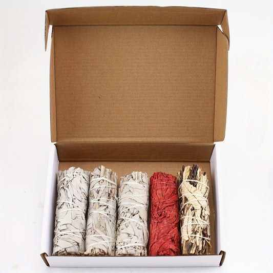 Aromatherapy Incense Sticks Kit – White Sage, Cedarwood, Dragon's Blood, Eucalyptus & Lavender | Spiritual Cleansing Gift Set for Meditation, Yoga, Energy Cleansing, Christmas & Holiday Gifting