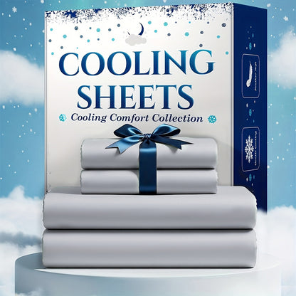 4pcs Bamboo Blend Cooling Bed Sheet Set - Kids Ultra Soft Breathable Sheets With Deep Pocket Fitted Sheet (18"-24" Height), Children, 2200 TC Cooling Fabric, Shrink & Wrinkle Resistant, For All-Season Comforter Fit, Hotel Luxury Christmas Gift