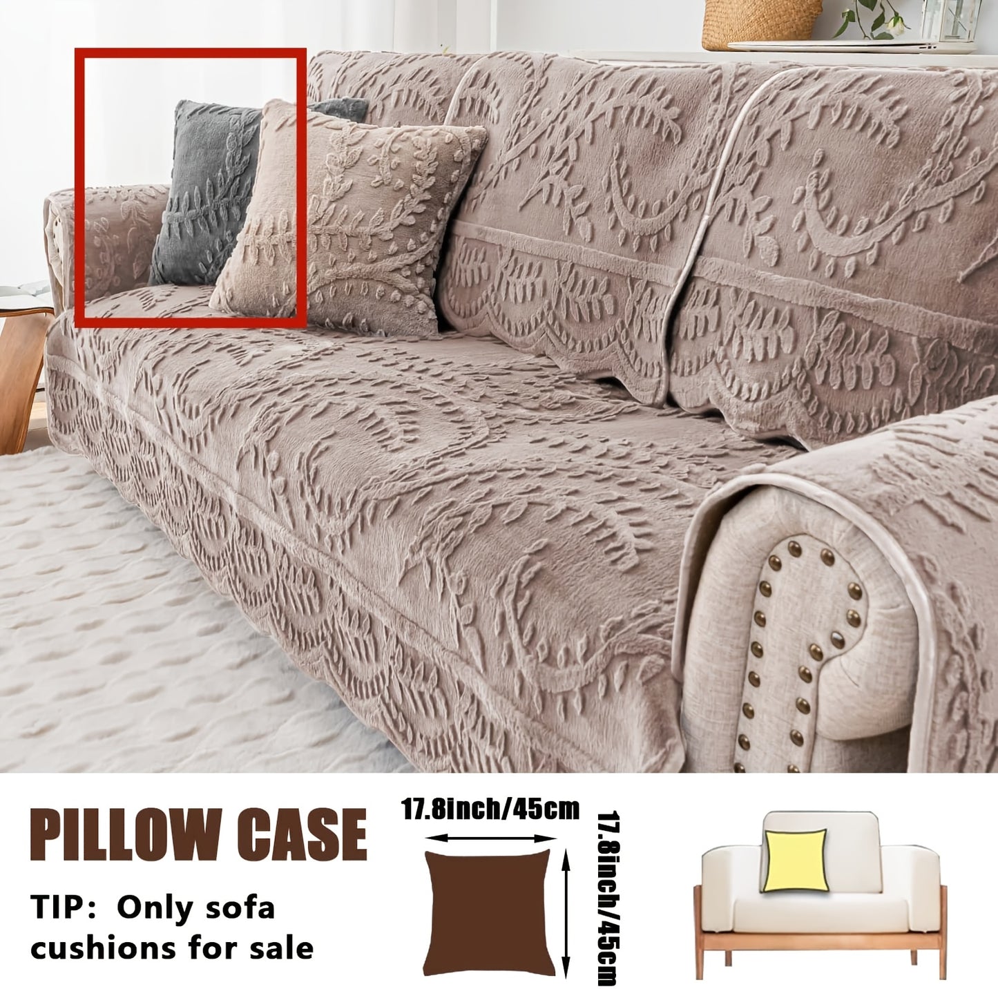 Thickened Quilted Machine Washable Sofa Cushion, Faux Rabbit Fur Comfort Warm Non-slip Plush Sofa Cover, Breathable And Comfortable Pet-friendly For Bedroom, Office, Living Room, Easter Home Decoration