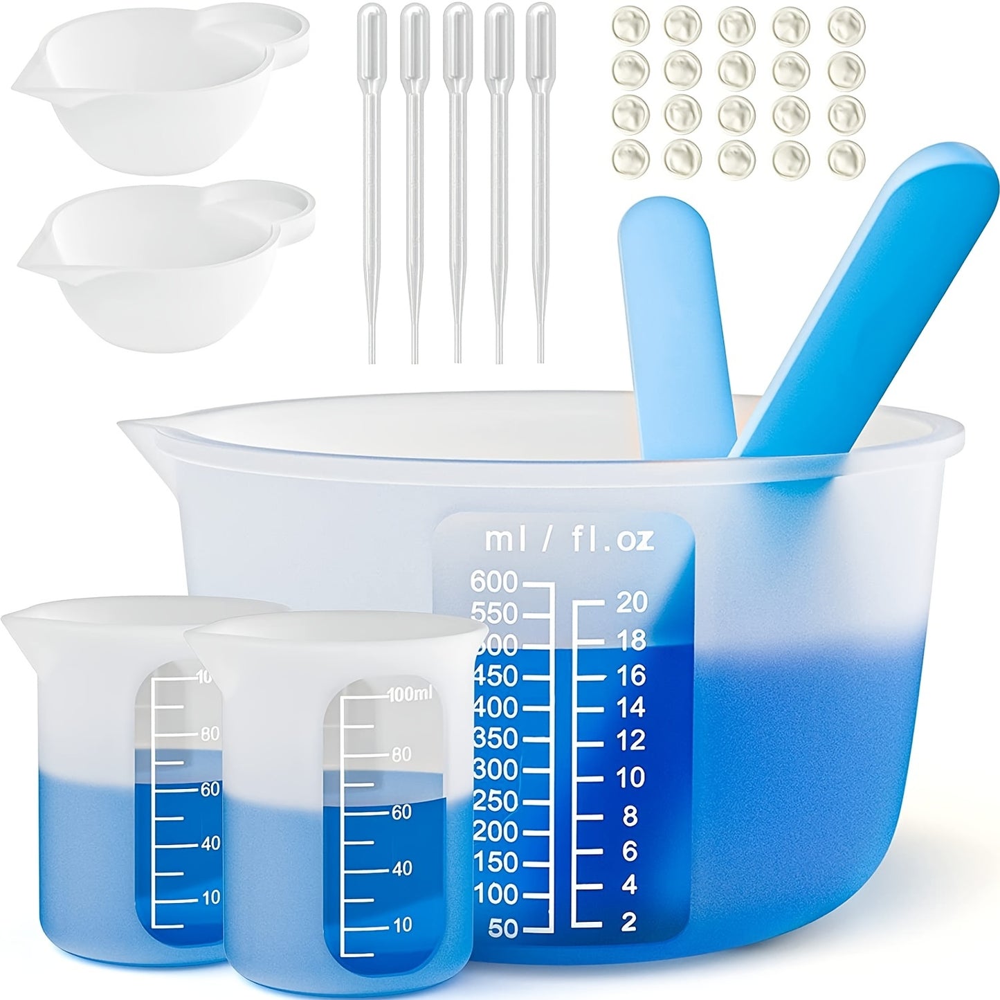 1set Silicone Resin Measuring Cup Kit DIY Tools Set Trendy Accessories Hand Craft DIY Slime Measuring Cup
