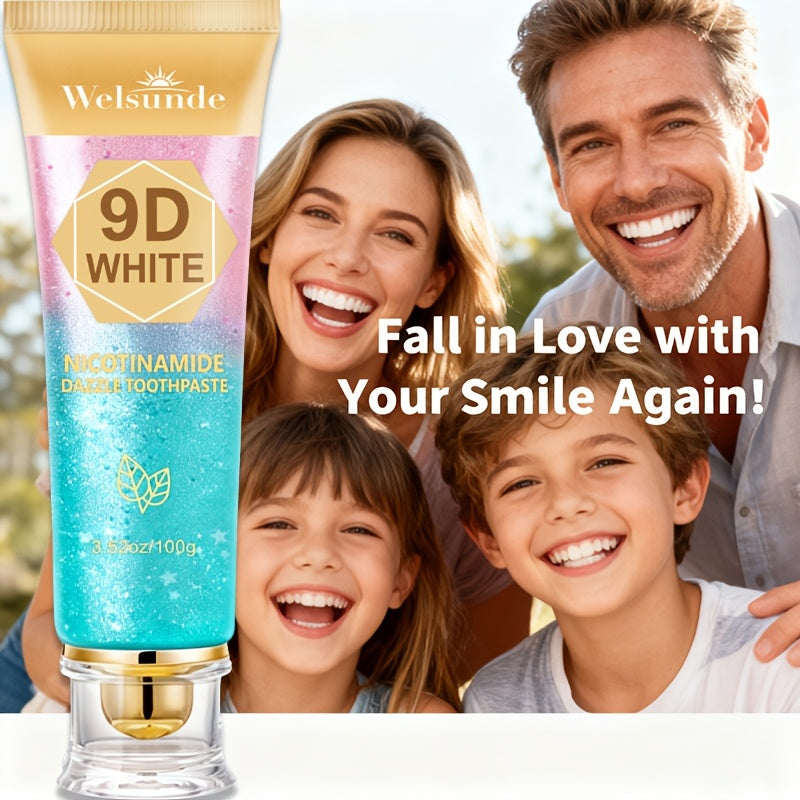 [Ideal Oral Hygiene Gift] 9D Niacinamide Toothpaste, -Removing, Refreshing Breath & Deep Cleansing, Protect Tooth Enamel, European Formula with Minty Fresh Breath, Gentle on Gums, Travel-Size, Ideal Oral Hygiene Gift for Women & Men, Suitable for Everyday