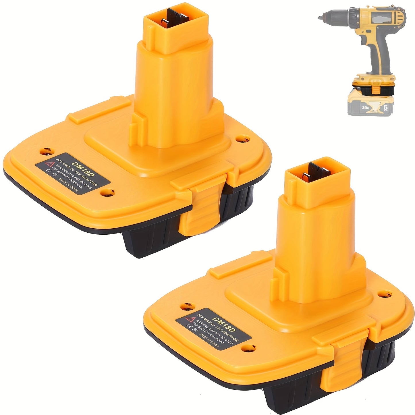 2-Pack/4-Pack DM18D Adapter Fits for Dewalt 18V XRP NiCad NiMh Cordless Tools, for Dewalt 20V Li-ion Battery Or for MK 18V Red Tools Li-ion Battery to Replace for Dewalt 18V NiCad NiMh Battery-Adapter Only, Battery Not Included
