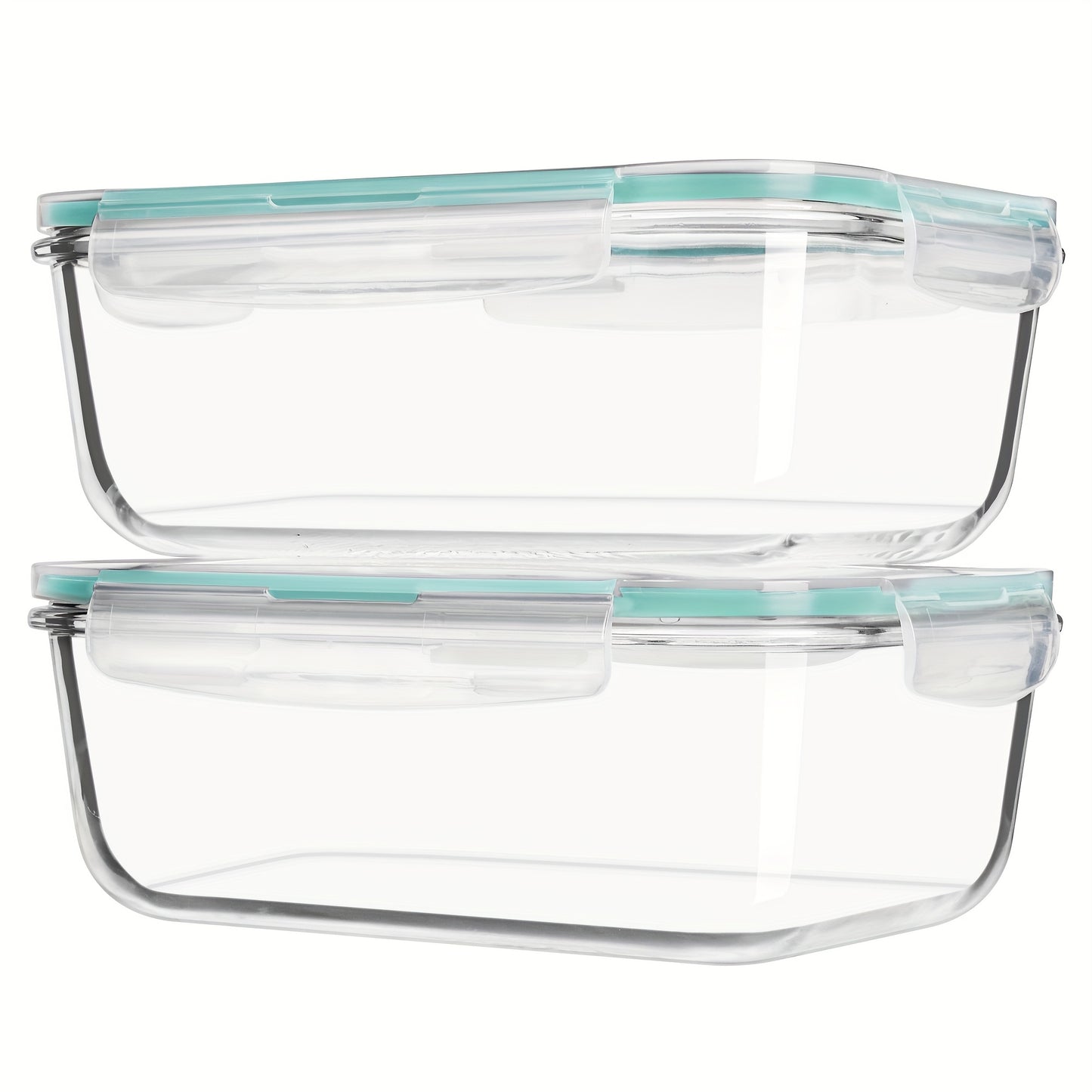 Large Glass Food Storage Containers with Lids 2 Pack – 63oz Borosilicate Glass Meal Prep Containers, Airtight Snap Lids, Oven Microwave Freezer Dishwasher Safe, Leak-Proof Baking Dish Set