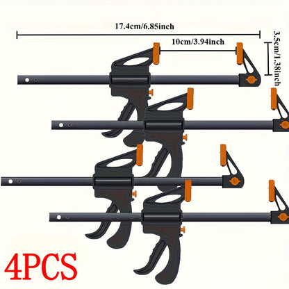4/8pcs Woodworking Quick Clamp, Ratcheting Clamp with Double Orange Trigger Handle, Metal Construction, Suitable for Crafting And Wood Glue, Suitable for Projects And Wood Strip Work, Woodworking Clamps