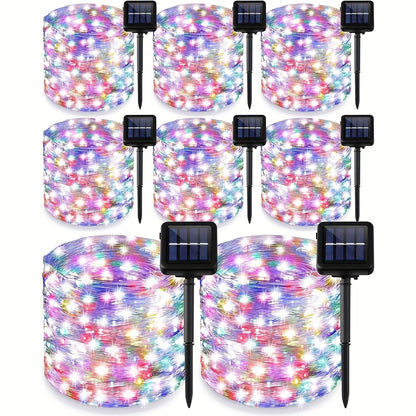 2/4/8 Pack Solar Fairy Lights, 330 LED Outdoor Solar Christmas Lights, 8 Modes Wire Solar Twinkle String Lights for Christmas Tree Wedding Party Garden Patio